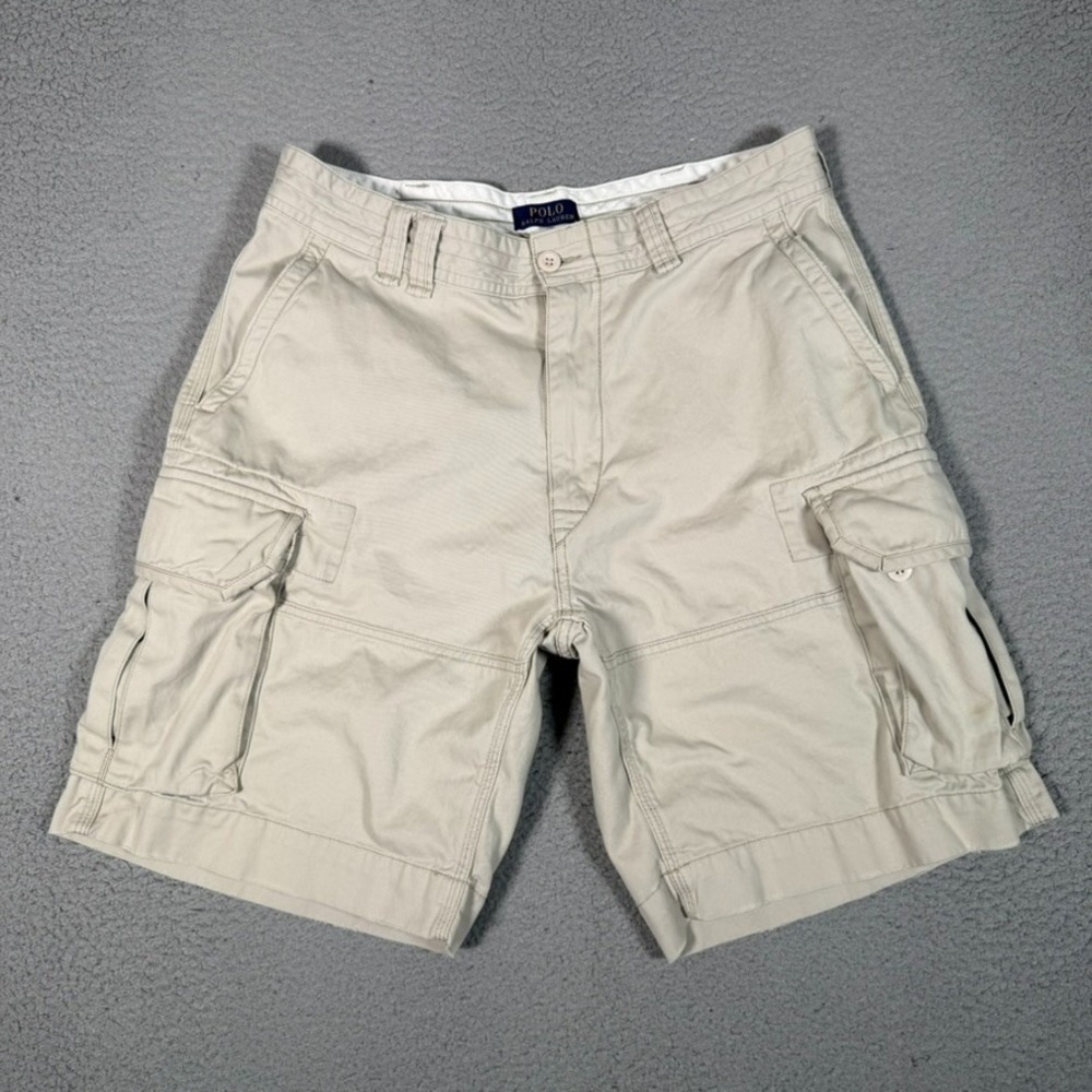 Polo Ralph Lauren Cargo Shorts Mens 35 Brown 100% Cotton Outdoor Casual Pockets